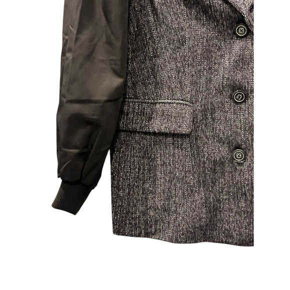 Maeve Anthropologie Mixed Media Relaxed Jacket Blazer Size 2 Women's Black - Picture 4 of 6